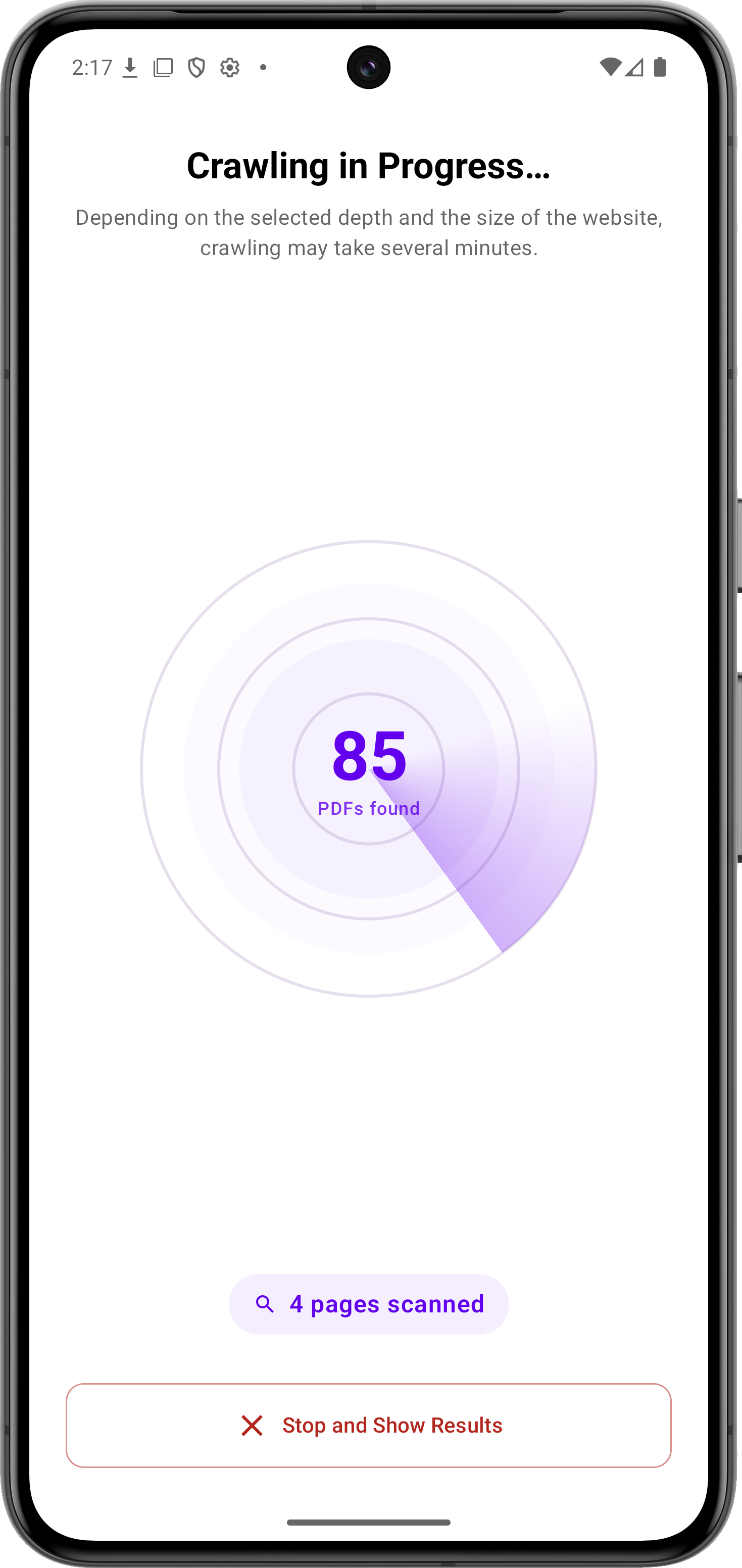 PDF Finder App Interface